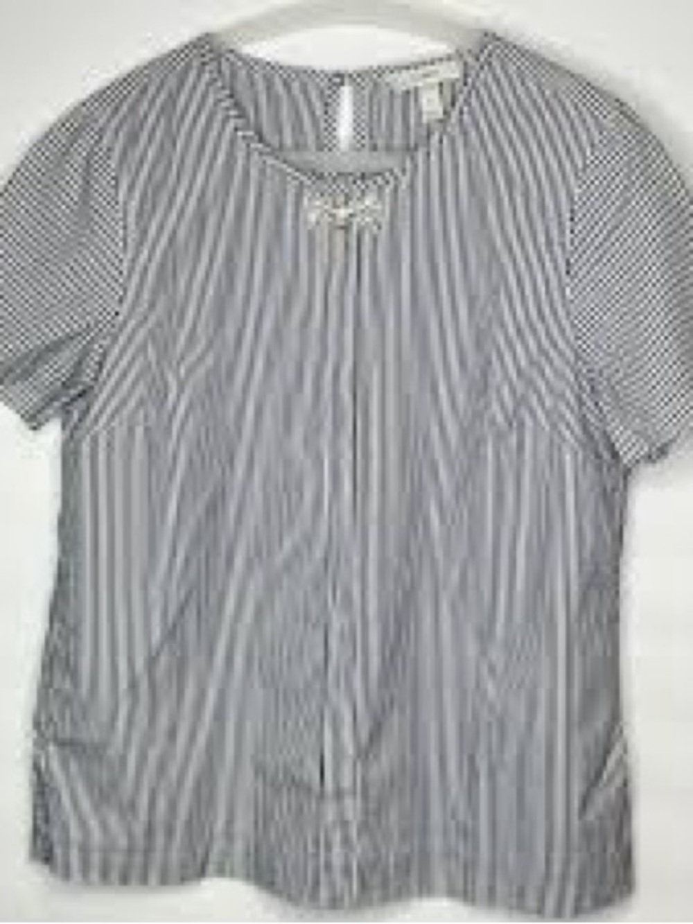J. Crew Navy and White Vertical Stripe Top - Picture 3 of 5